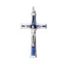 Croix de cou en métal couleur argentée emmaillé avec Christ H. 4 cm.