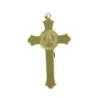 Croix de saint Benoit en métal couleur dorée, hauteur 7,5 cm..