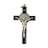 Croix de Saint Benoît en métal argenté émaillé – Hauteur 7,8 cm, avec notice, boîte et cordon. Plusieurs couleurs disponibles.