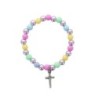 Bracelet sur élastique pour enfant, grains multicolores en plastique Ø 5 mm.