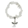 Bracelet sur élastique pour enfant, grains en pierres assorties avec ange LOT DE 5 ASSORTIS