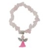 Bracelet sur élastique pour enfant, grains en pierres assorties avec ange LOT DE 5 ASSORTIS