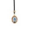 Collier avec cordon, Médaille en bois et résine de la Vierge Miraculeuse avec fermoir.