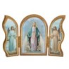 Triptyque religieux avec dorure à chaud – Format 9 x 13 cm, plusieurs saints.