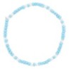 Bracelet sur élastique pour enfant, grains verre couleurs assorties Ø 2 mm avec croix métal - LOT DE 5 ASSORTIS