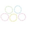 Bracelet sur élastique pour enfant, grains verre couleurs assorties Ø 2 mm avec croix métal - LOT DE 5 ASSORTIS