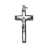 Croix de cou en métal couleur argentée emmaillé avec Christ H. 4.5 cm. Plusieurs couleurs..