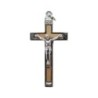Croix de cou en métal couleur argentée emmaillé avec Christ H. 4.5 cm. Plusieurs couleurs..