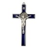 Croix de saint Benoit couleur argentee, hauteur 12 cm emaillee..