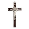 Croix de saint Benoit couleur argentee, hauteur 12 cm emaillee..