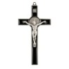 Croix de saint Benoit couleur argentee, hauteur 12 cm emaillee..