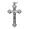 Croix de cou orthodoxe en métal couleur argentée emmaillé avec Christ H. 4 cm. Plusieurs couleurs..