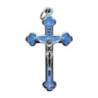 Croix de cou orthodoxe en métal couleur argentée emmaillé avec Christ H. 4 cm. Plusieurs couleurs..