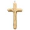 Croix en bois d'olivier en relief 15 cm.