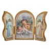 Triptyque religieux avec dorure à chaud – Format 9 x 13 cm, plusieurs saints.