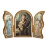 Triptyque religieux avec dorure à chaud – Format 9 x 13 cm, plusieurs saints.