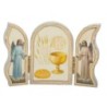 Triptyque religieux avec dorure à chaud – Format 9 x 13 cm, plusieurs saints.