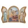 Triptyque religieux avec dorure à chaud – Format 9 x 13 cm, plusieurs saints.