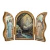 Triptyque religieux avec dorure à chaud – Format 9 x 13 cm, plusieurs saints.