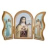 Triptyque religieux avec dorure à chaud – Format 9 x 13 cm, plusieurs saints.