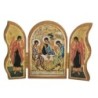 Triptyque religieux avec dorure à chaud – Format 9 x 13 cm, plusieurs saints.