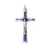 Croix de cou en métal couleur argentée emmaillé avec Christ H. 4 cm.