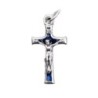 Croix de cou en métal emmaillé couleur avec Christ H. 2 cm.