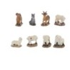 Animaux peints en resine pour creche, boite de 8 animaux assortis. Differentes tailles..