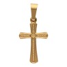 Croix de cou en acier inoxydable de couleur dor-eacute-e en relief- H 1-90 cm-