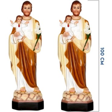 Statue Saint Joseph en résine ou fibre de verre, en couleur, pour intérieur/extérieur. Plusieurs tailles...