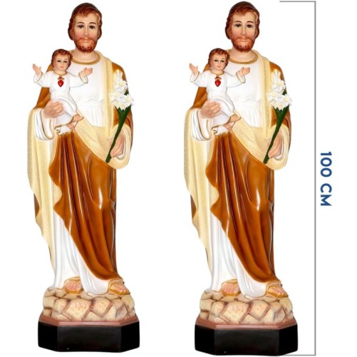 Statue Saint Joseph en résine ou fibre de verre, en couleur, pour intérieur/extérieur. Plusieurs tailles...