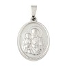 Médaille en acier inoxydable de couleur argentée, H. 2.1 cm. Existe avec différents Saints