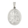 Médaille en acier inoxydable de couleur argentée, H. 2.1 cm. Existe avec différents Saints