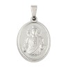 Médaille en acier inoxydable de couleur argentée, H. 2.1 cm. Existe avec différents Saints