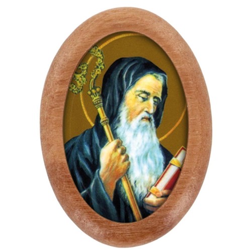 Plaque auto en bois d olivier forme ovale H. 4 x 3 cm avec resine de