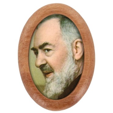 Plaque auto en bois d olivier forme ovale H. 4 x 3 cm avec resine de