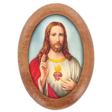 Plaque auto en bois d olivier forme ovale H. 4 x 3 cm avec resine de