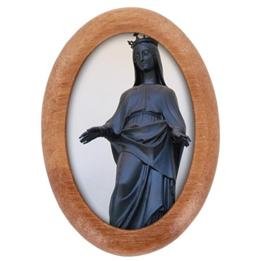 Plaque auto en bois d olivier forme ovale H. 4 x 3 cm avec resine de