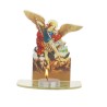 Bougeoir en plexi assemblable, avec représentations de saints. Livre avec une bougie, H. 13,5 cm. Plusieurs saints.