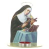 Bougeoir en plexi assemblable, avec représentations de saints. Livre avec une bougie, H. 13,5 cm. Plusieurs saints.