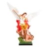 Statue en résine ou fibre de verre intérieur/extérieur en couleur de saint Michel, Hauteur 40 cm.