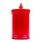 Lumignons a piles hauteur 10 cm duree 60 jours couleur rouge, sans image.